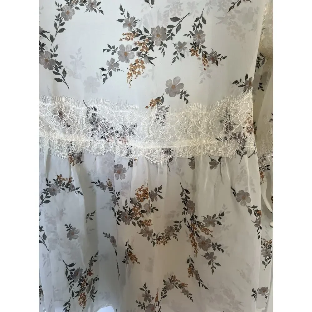 Umgee Womens Small Sheer Top Boho Cottagecore Coquette - Picture 4 of 7
